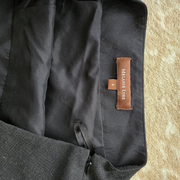 NWOT Melanie Lyne Black / Dark Grey Skirt - Size 2 40% Wool - Picture 4 of 6